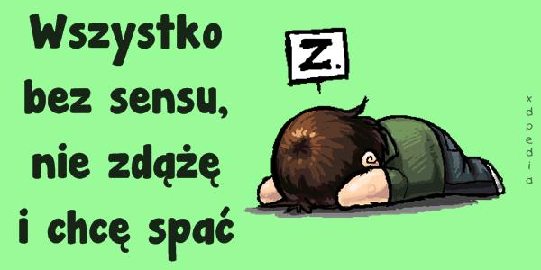 Wszystko bez sensu, nie zdążę i chcę spać