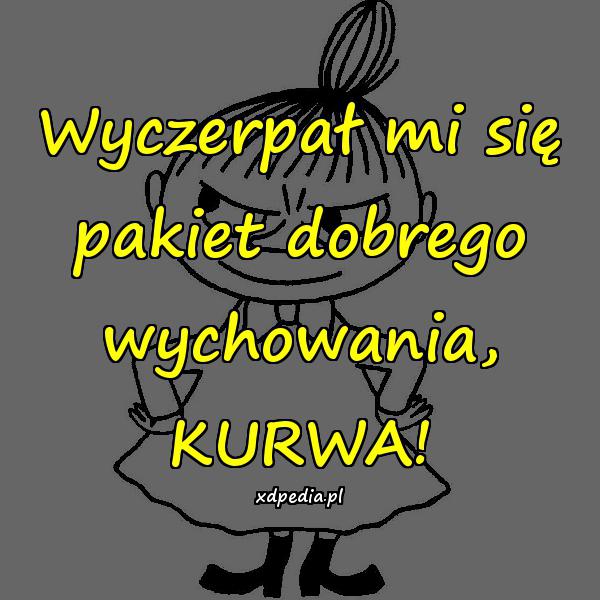 Wyczerpał mi się pakiet dobrego wychowania, KURWA