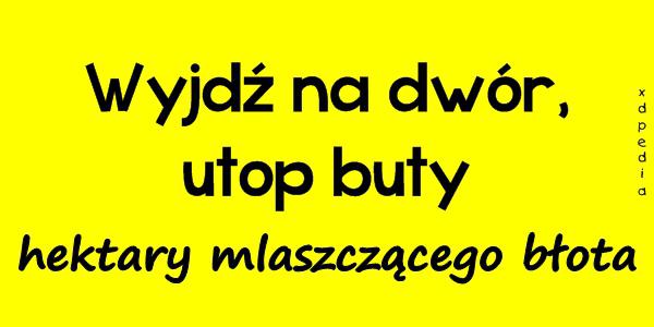 Wyjdź na dwór, utop buty hektary mlaszczącego błota