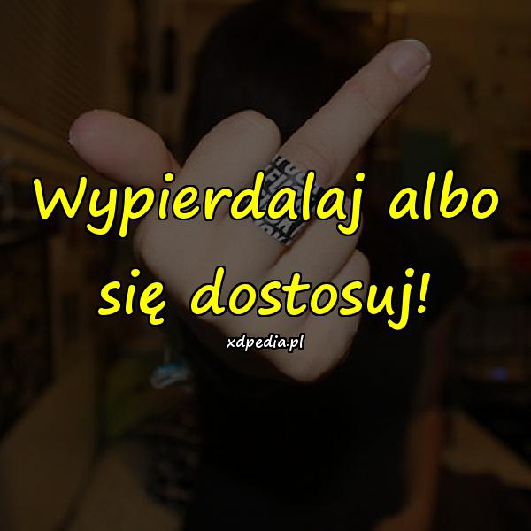 Wypierdalaj albo się dostosuj