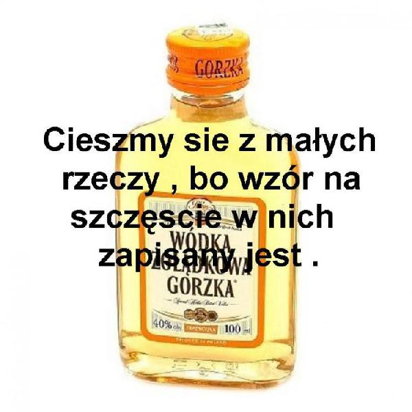 Wódka gorzka - cieszymy się z małych rzeczy bo wzór na