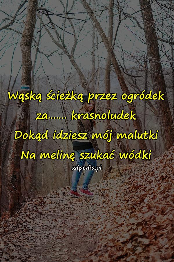 Wąską ścieżką przez ogródek za....... krasnoludek Dokąd