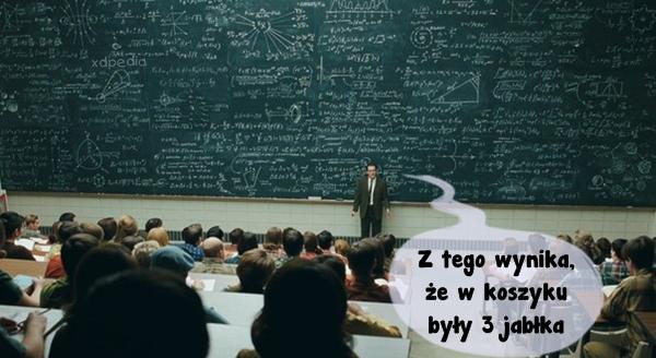 Z tego wynika, że w koszyku były 3 jabłka