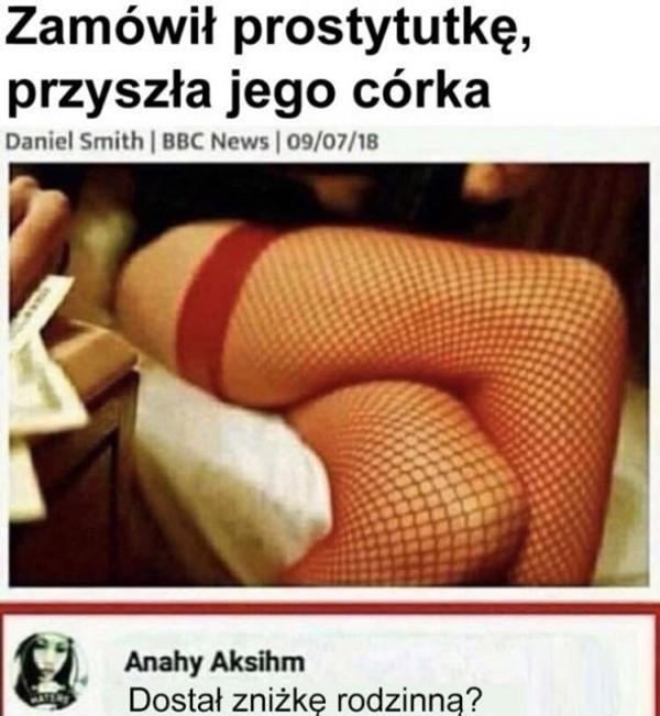 Zamówił prostytutkę, przyszła jego córka. Dostał zniżkę