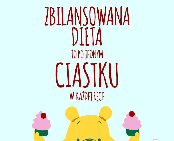 Zbilansowana dieta, to po jednym ciastku w każdej ręce