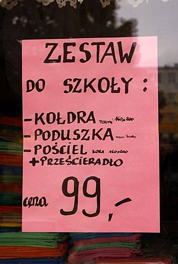 Zestaw do szkoły: kołdra, poduszka, pościel, prześcieradło