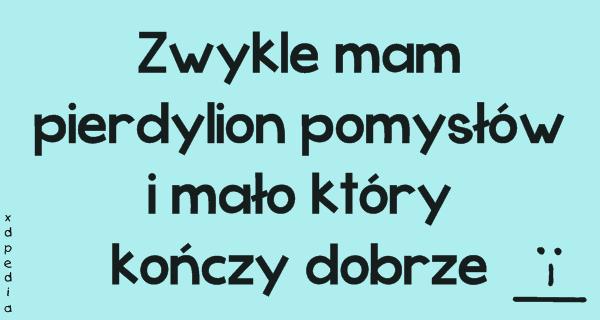 Zwykle mam pierdylion pomysłów i mało który kończy dobrze