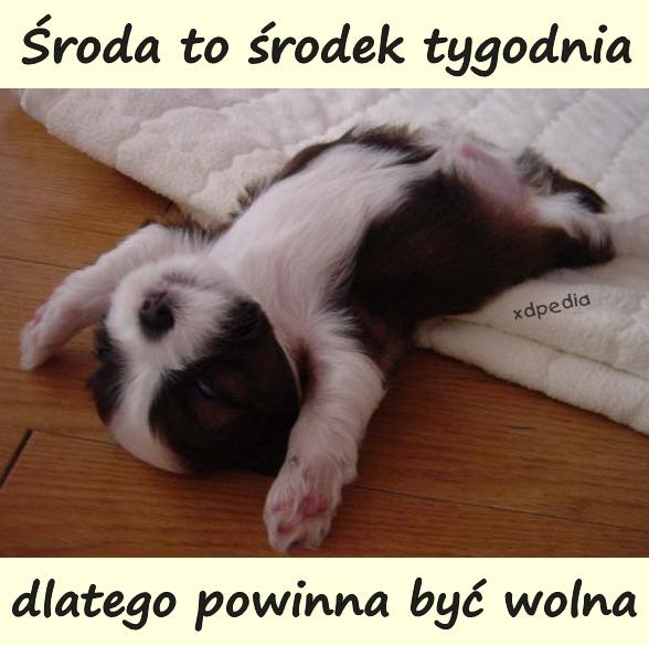 Środa to środek tygodnia, dlatego powinna być wolna