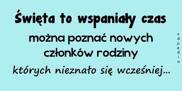 Święta to wspaniały czas, można poznać nowych członków