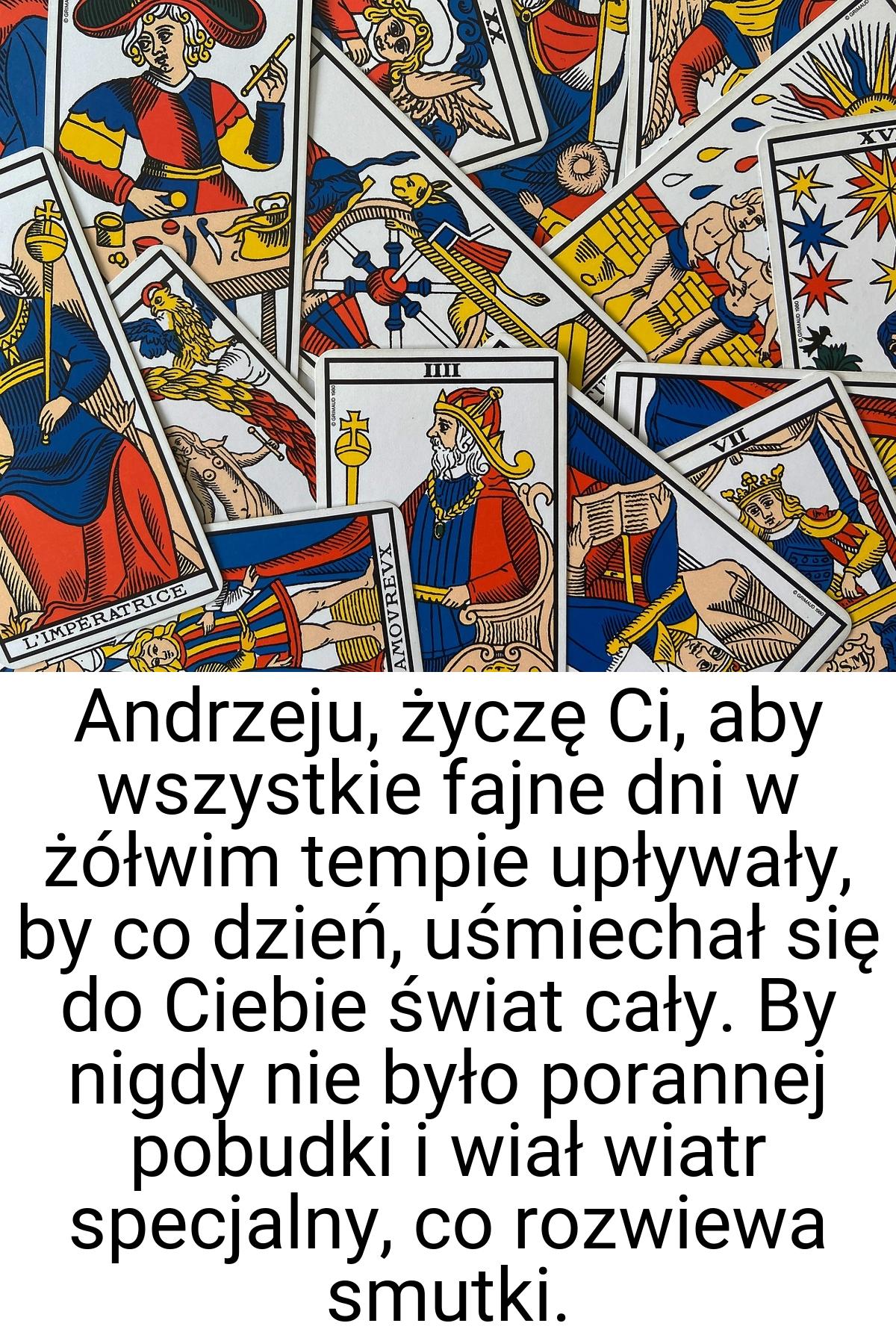 Andrzeju, życzę Ci, aby wszystkie fajne dni w żółwim tempie