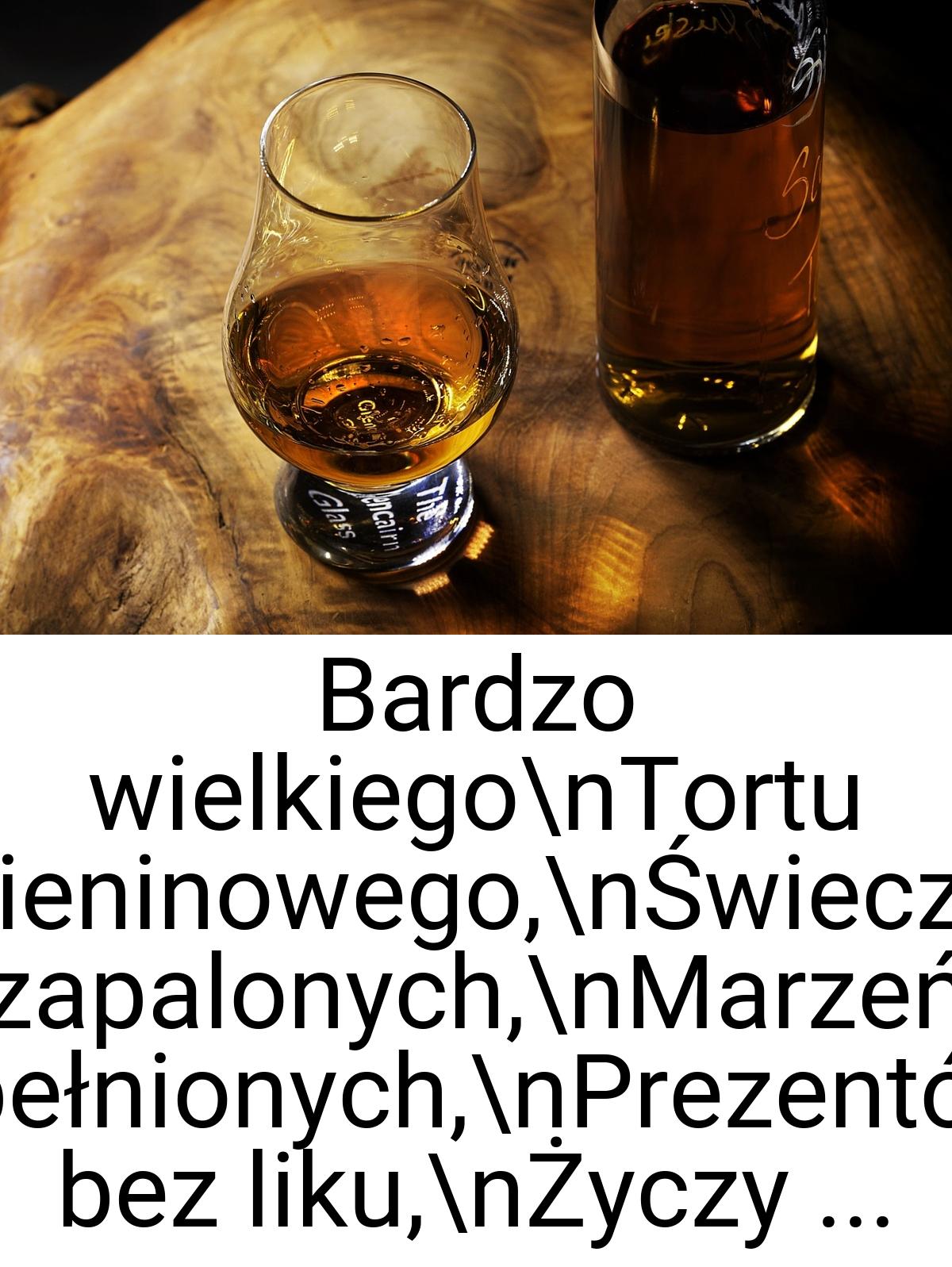 Bardzo wielkiego\nTortu imieninowego,\nŚwieczek