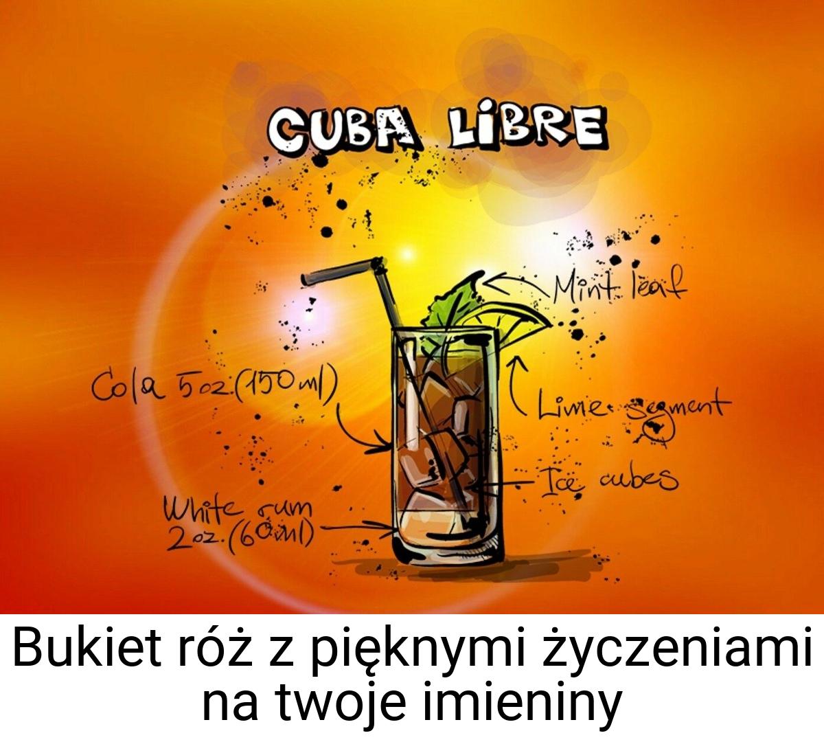 Bukiet róż z pięknymi życzeniami na twoje imieniny