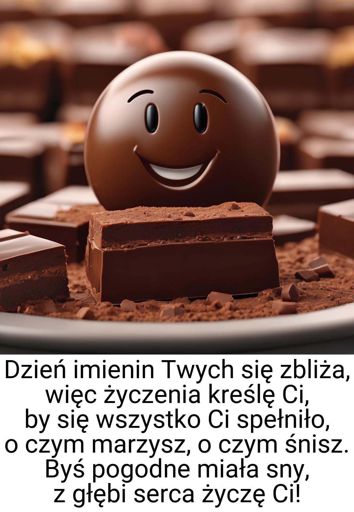 Dzień imienin Twych się zbliża, więc życzenia kreślę Ci, by