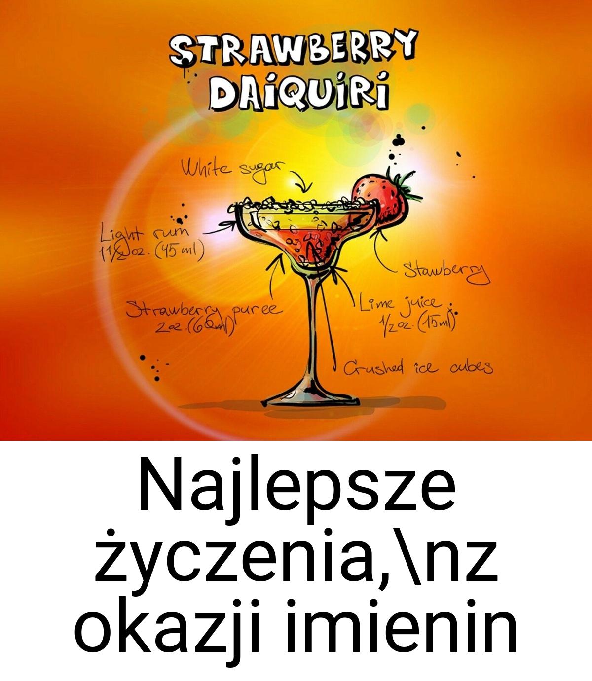 Najlepsze życzenia,\nz okazji imienin