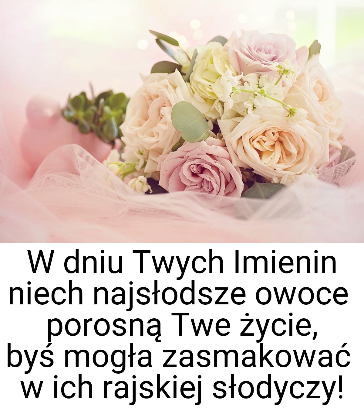 W dniu Twych Imienin niech najsłodsze owoce porosną Twe