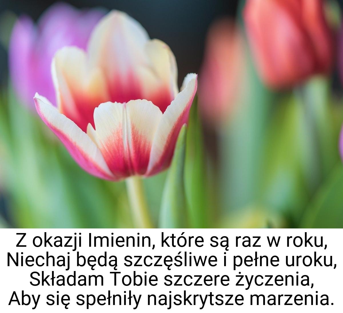 Z okazji Imienin, które są raz w roku, Niechaj będą