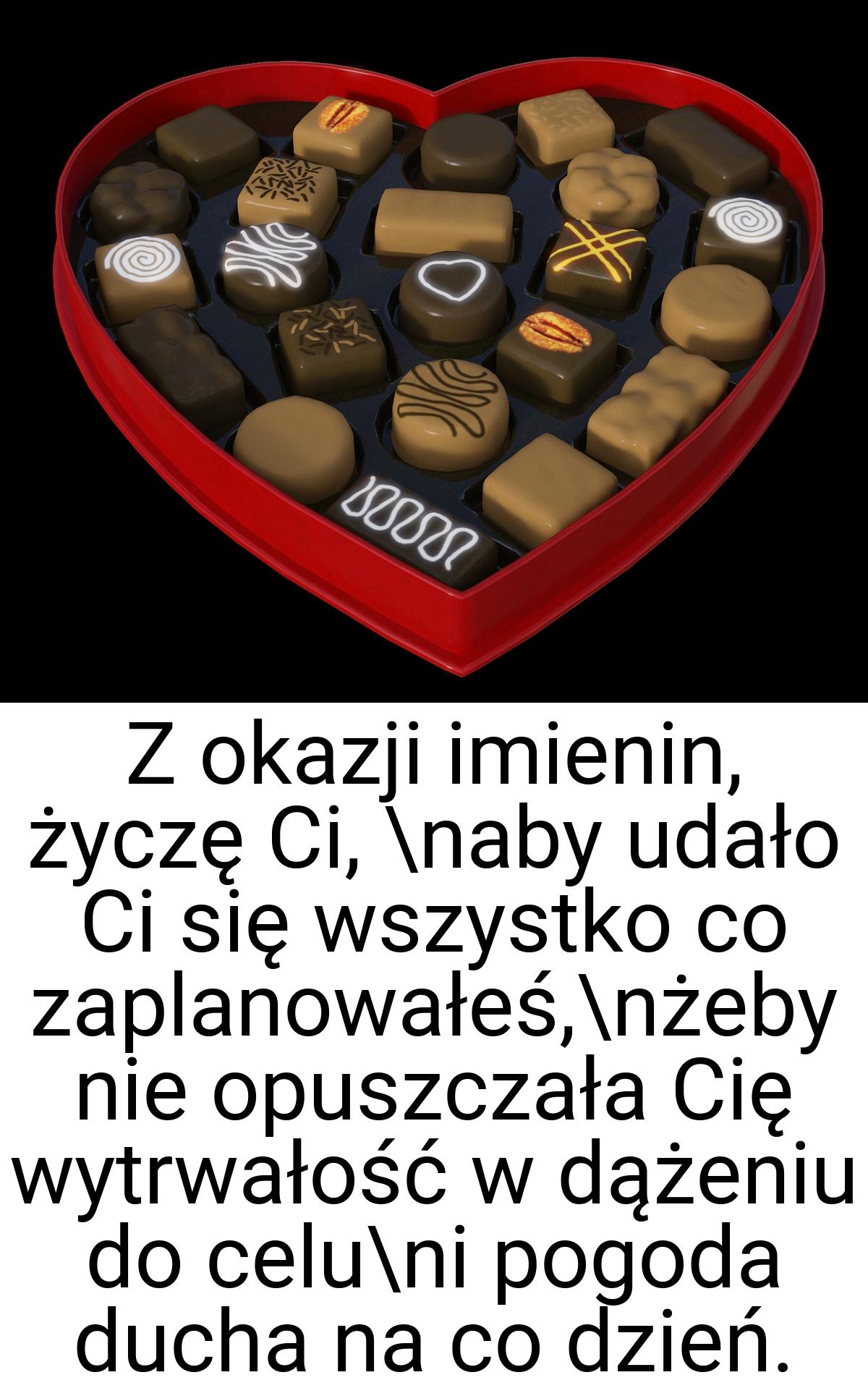 Z okazji imienin, życzę Ci, \naby udało Ci się wszystko co