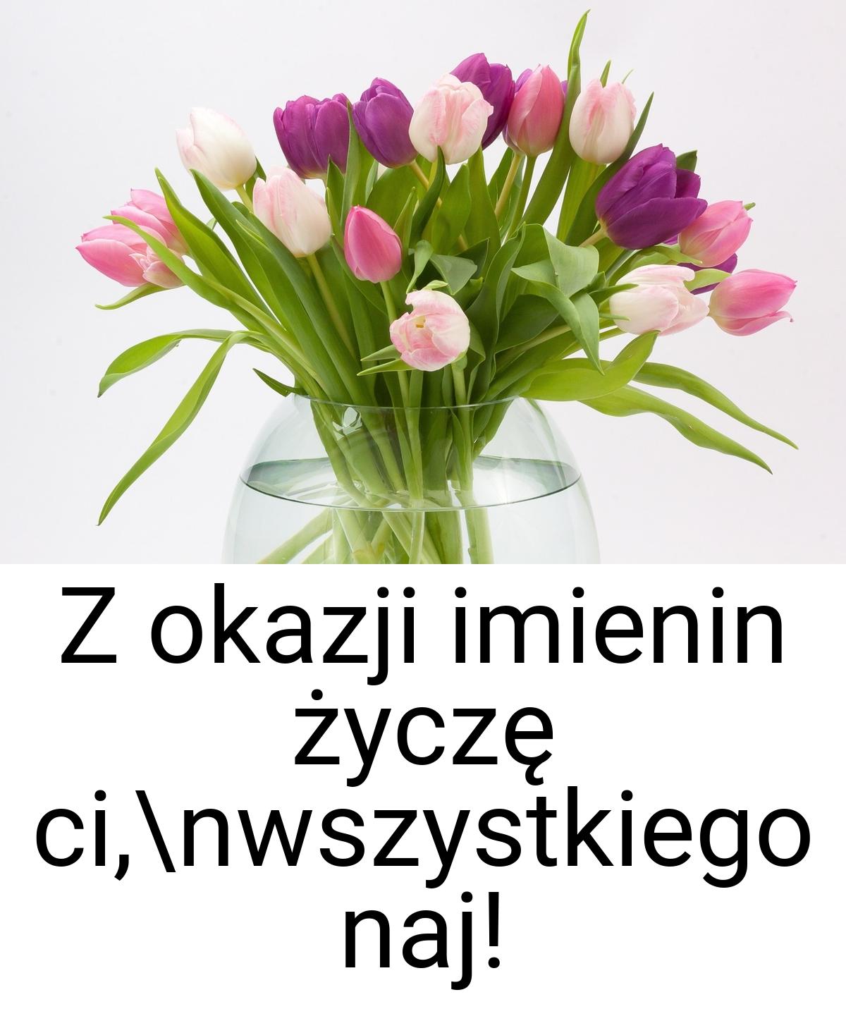 Z okazji imienin życzę ci,\nwszystkiego naj