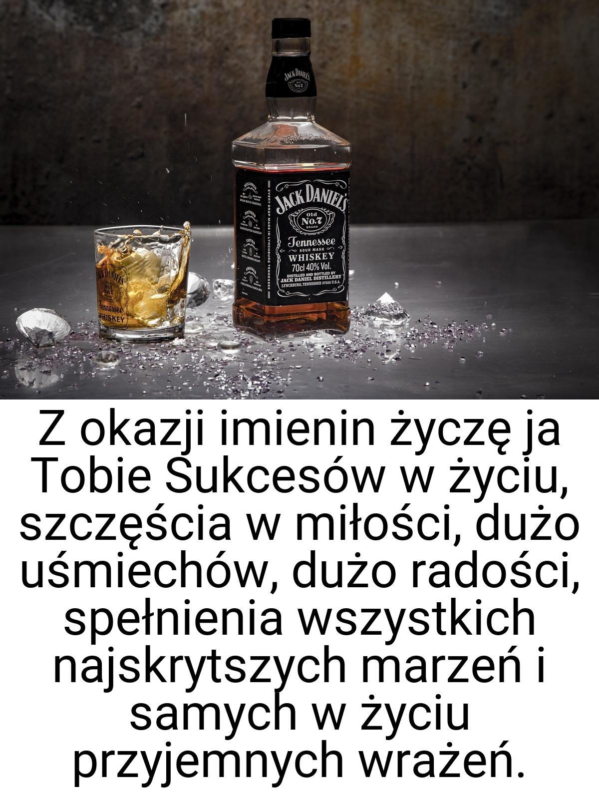 Z okazji imienin życzę ja Tobie Sukcesów w życiu, szczęścia