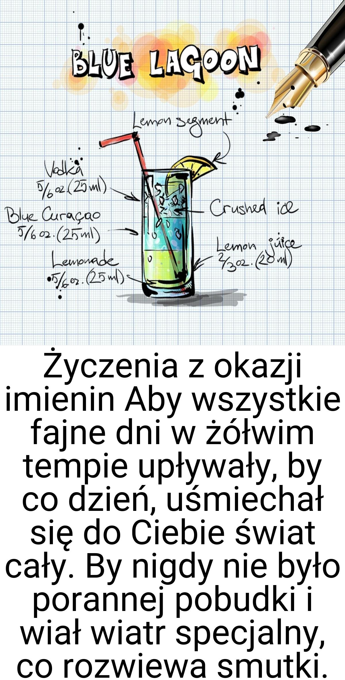 Życzenia z okazji imienin Aby wszystkie fajne dni w żółwim