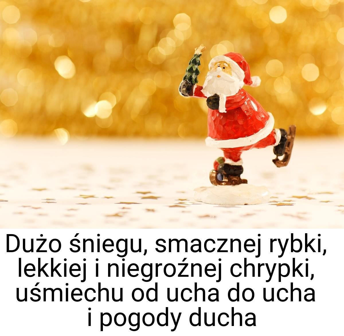 Dużo śniegu, smacznej rybki, lekkiej i niegroźnej chrypki