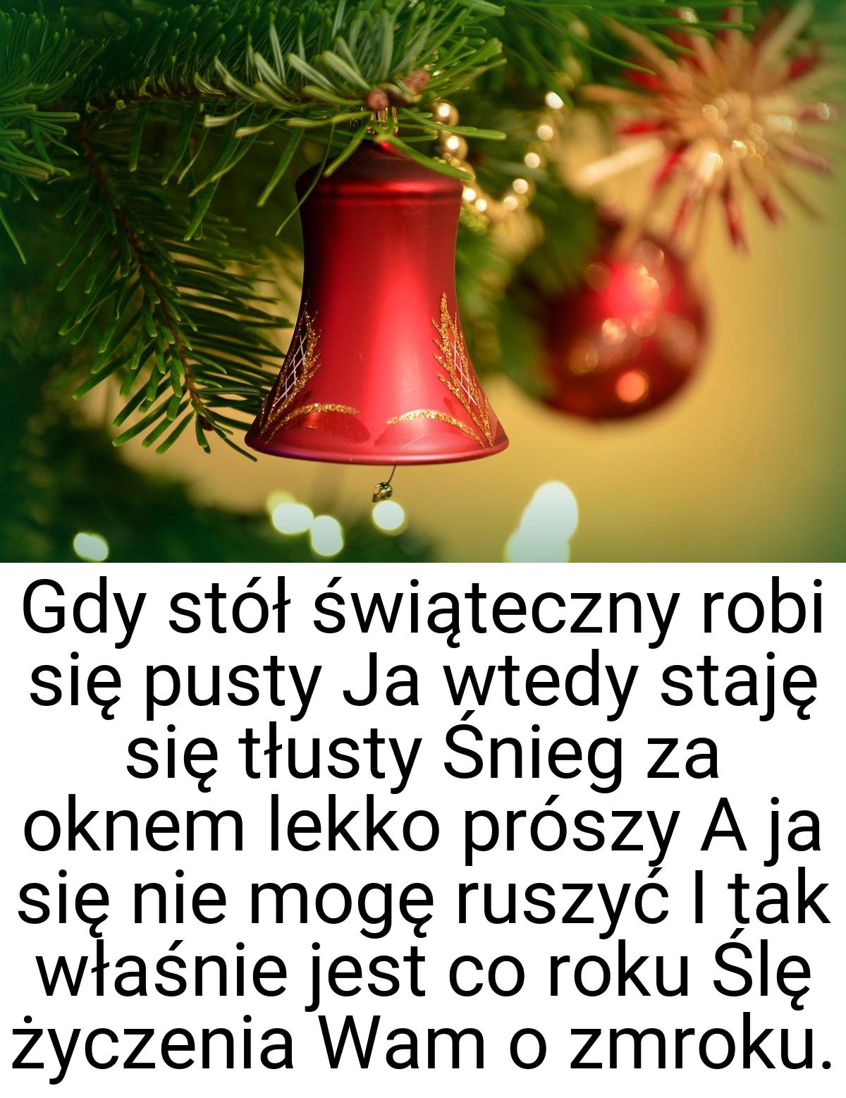 Gdy stół świąteczny robi się pusty Ja wtedy staję się