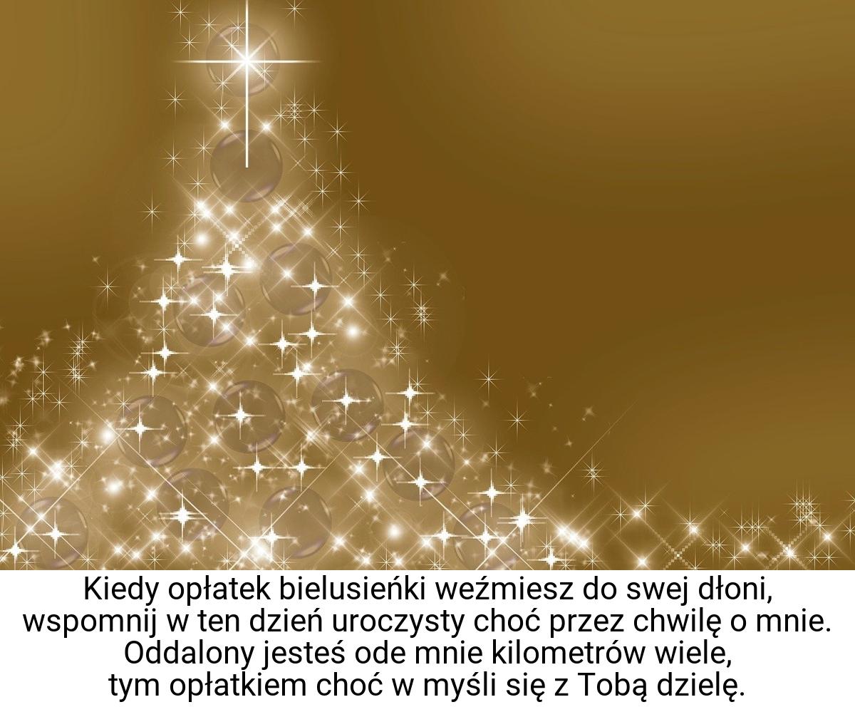 Kiedy opłatek bielusieńki weźmiesz do swej dłoni, wspomnij