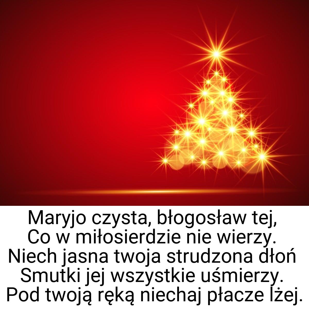 Maryjo czysta, błogosław tej, Co w miłosierdzie nie wierzy