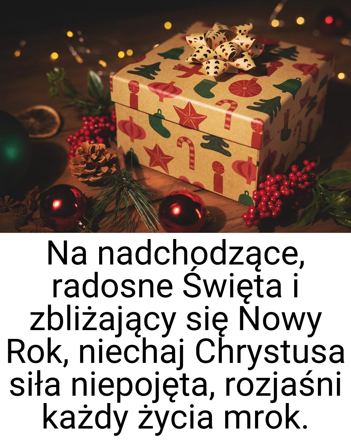 Na nadchodzące, radosne Święta i zbliżający się Nowy Rok