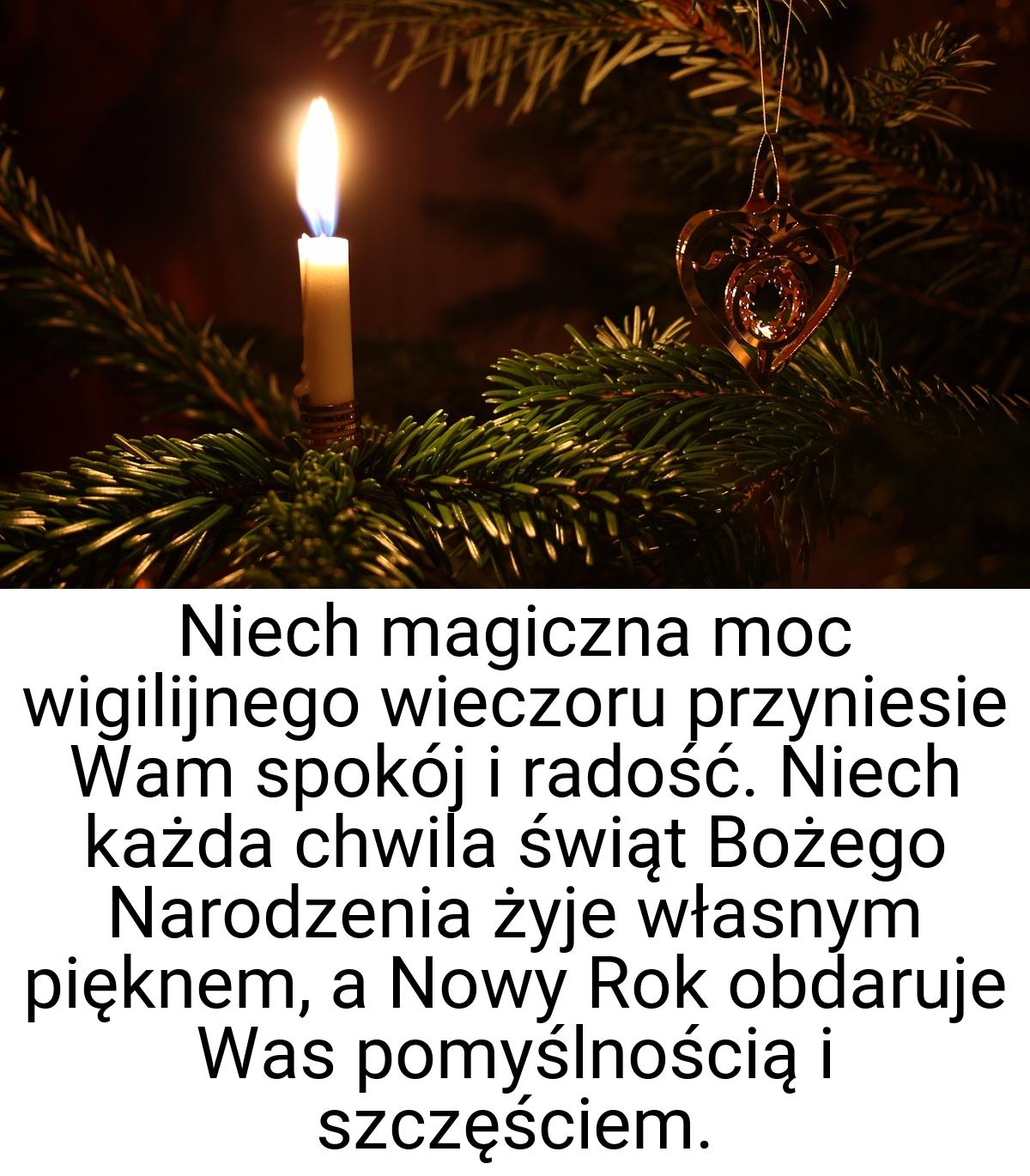 Niech magiczna moc wigilijnego wieczoru przyniesie Wam