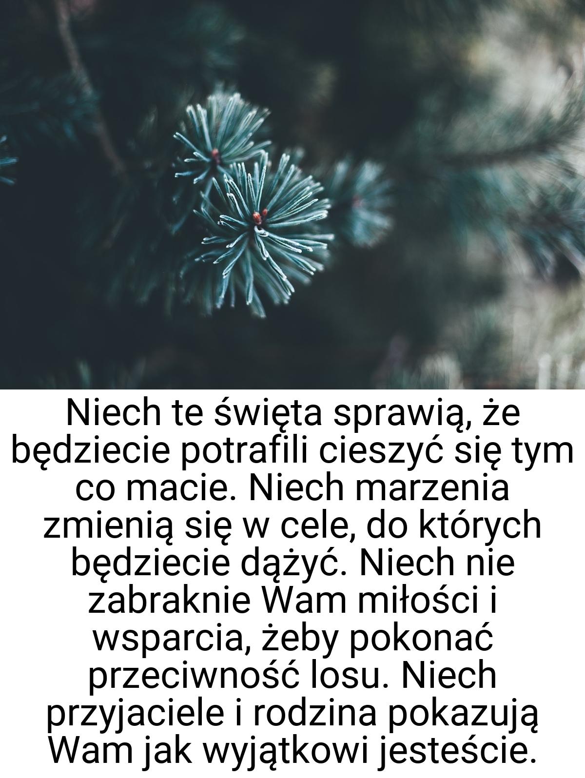 Niech te święta sprawią, że będziecie potrafili cieszyć się