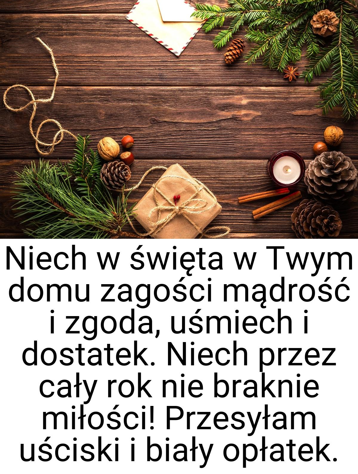 Niech w święta w Twym domu zagości mądrość i zgoda, uśmiech