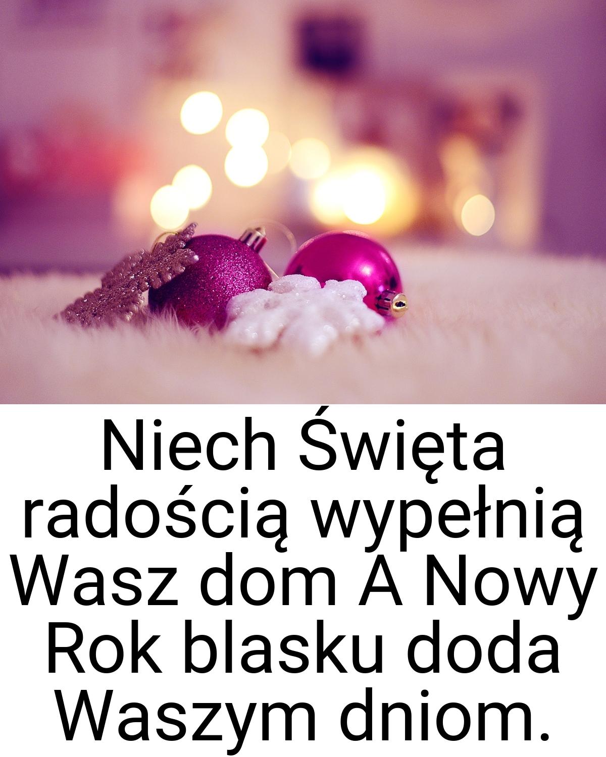 Niech Święta radością wypełnią Wasz dom A Nowy Rok blasku