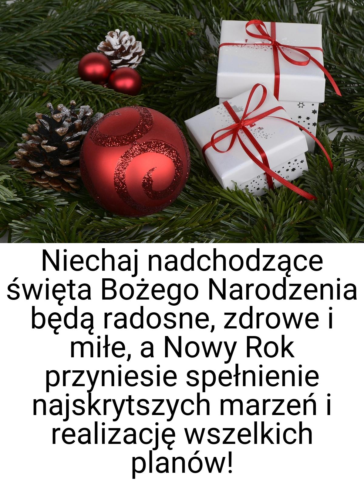 Niechaj nadchodzące święta Bożego Narodzenia będą radosne