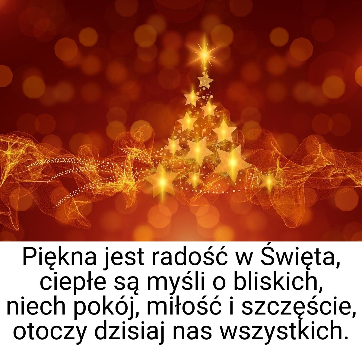 Piękna jest radość w Święta, ciepłe są myśli o bliskich