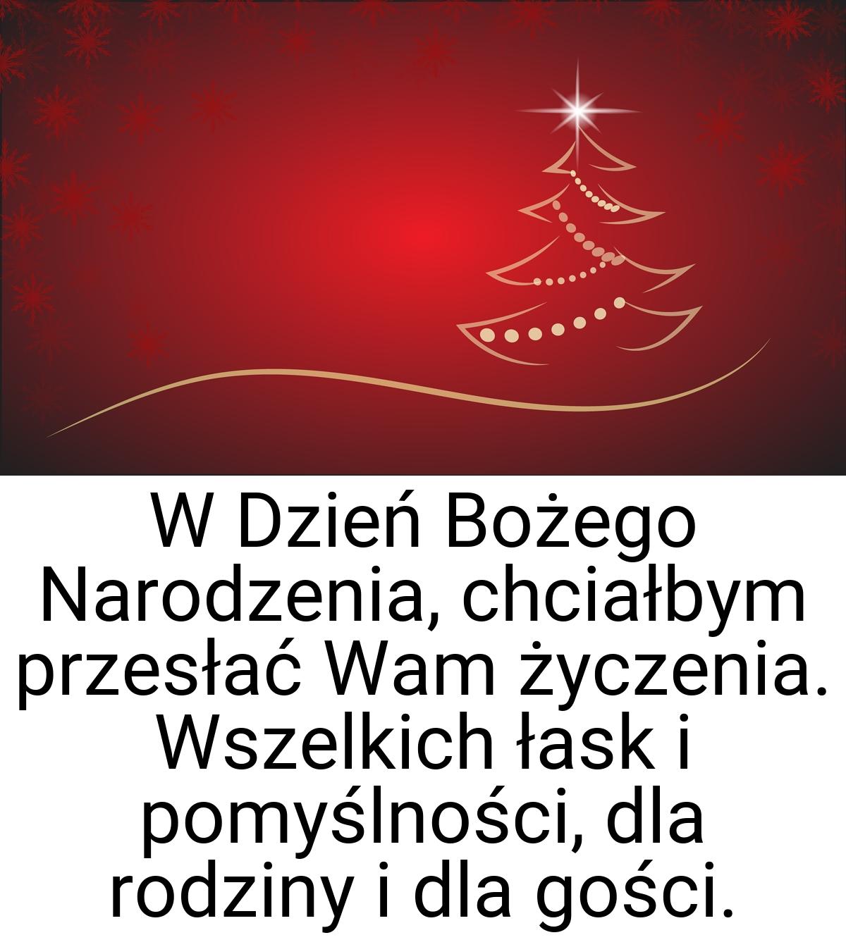 W Dzień Bożego Narodzenia, chciałbym przesłać Wam życzenia