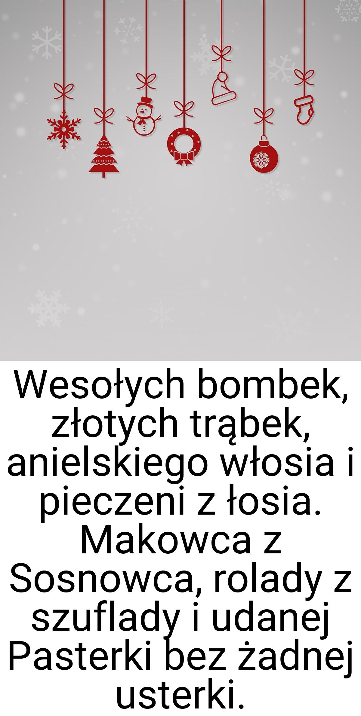 Wesołych bombek, złotych trąbek, anielskiego włosia i