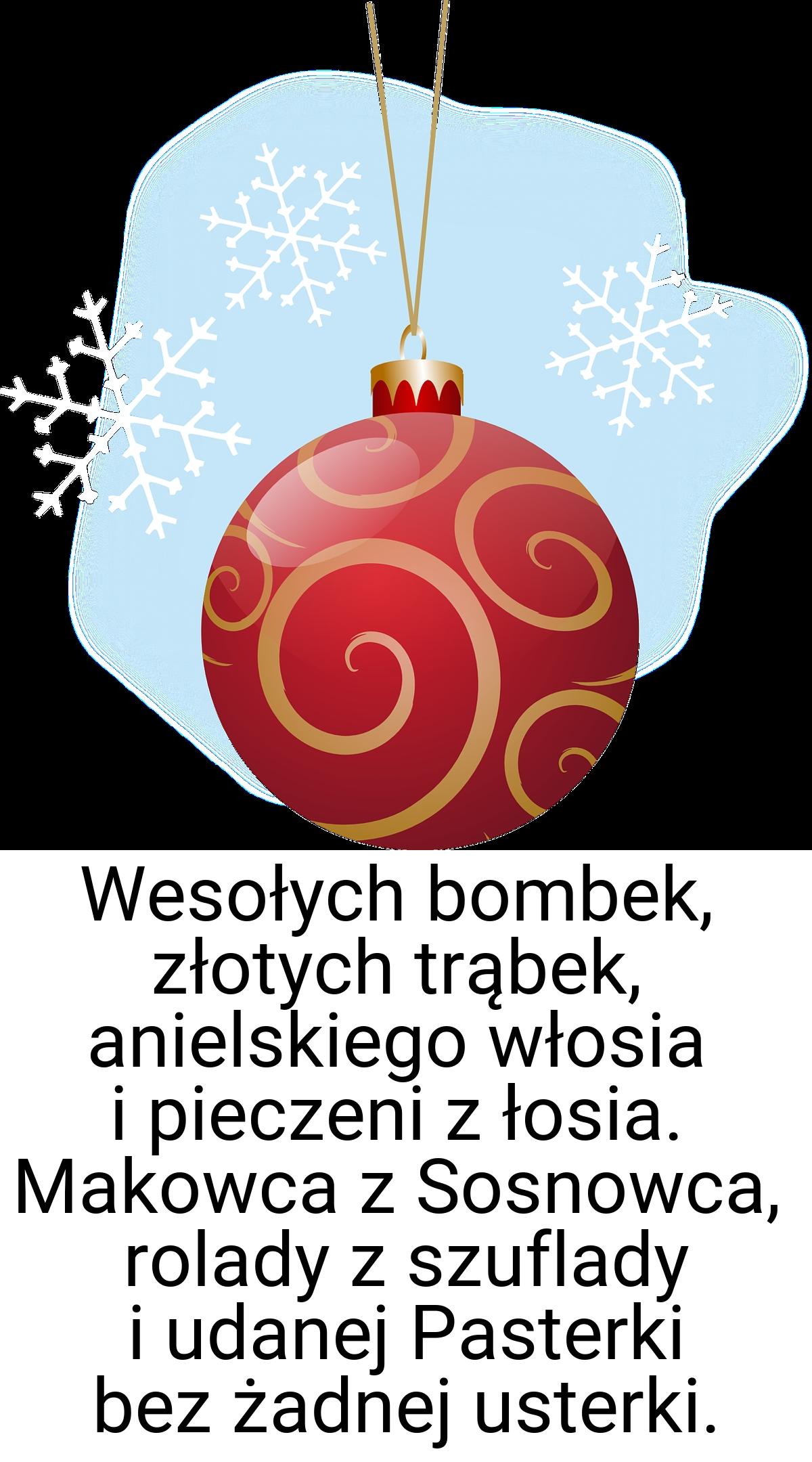 Wesołych bombek, złotych trąbek, anielskiego włosia i