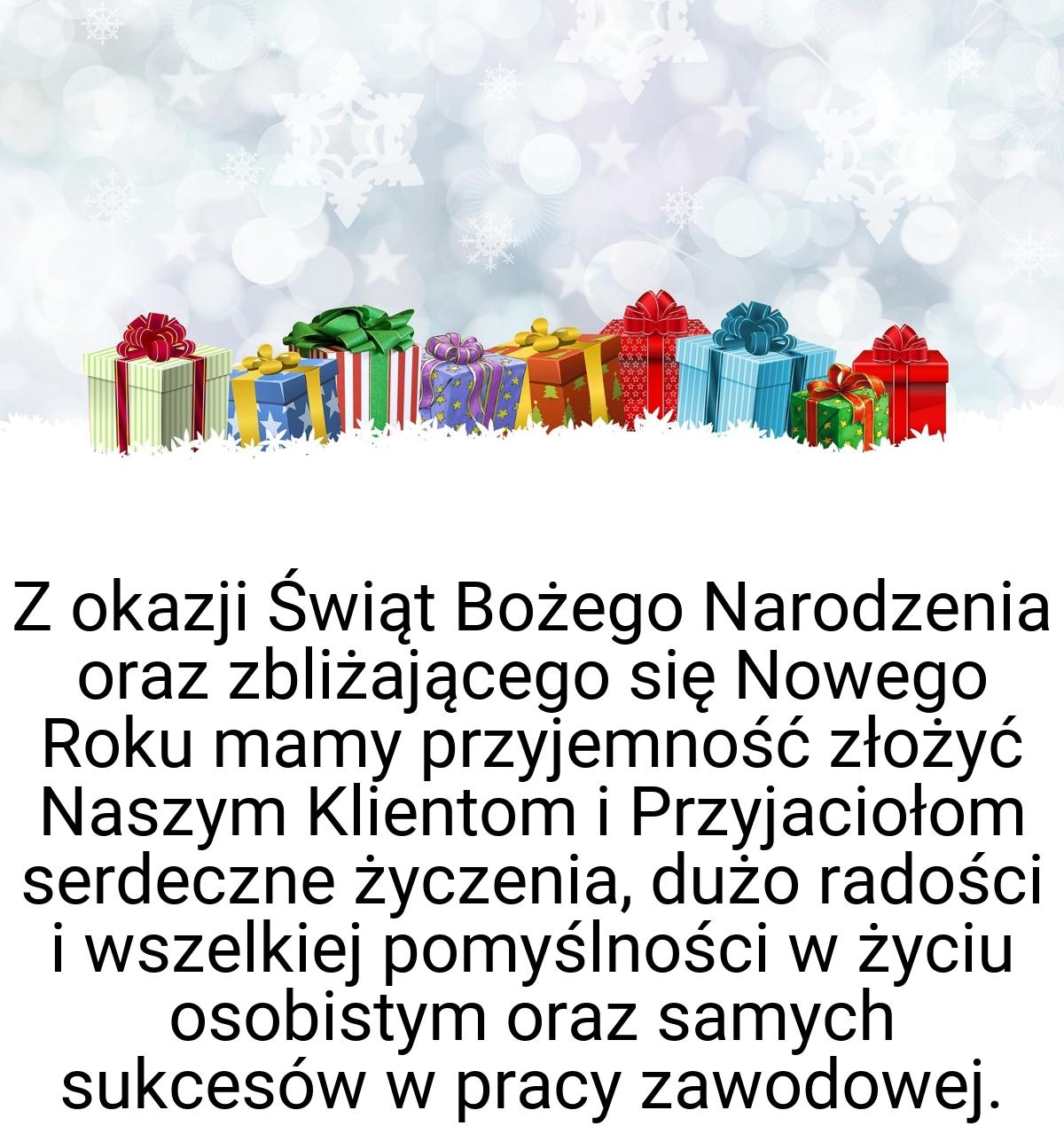 Z okazji Świąt Bożego Narodzenia oraz zbliżającego się