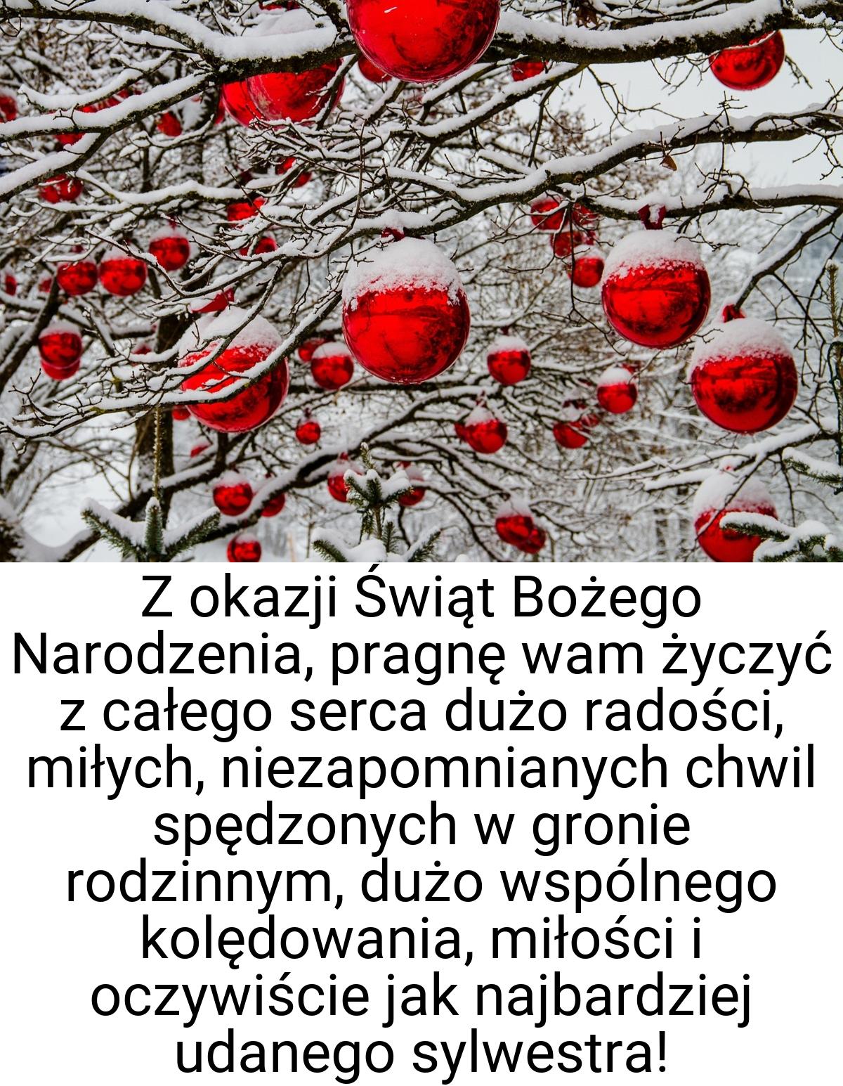 Z okazji Świąt Bożego Narodzenia, pragnę wam życzyć z