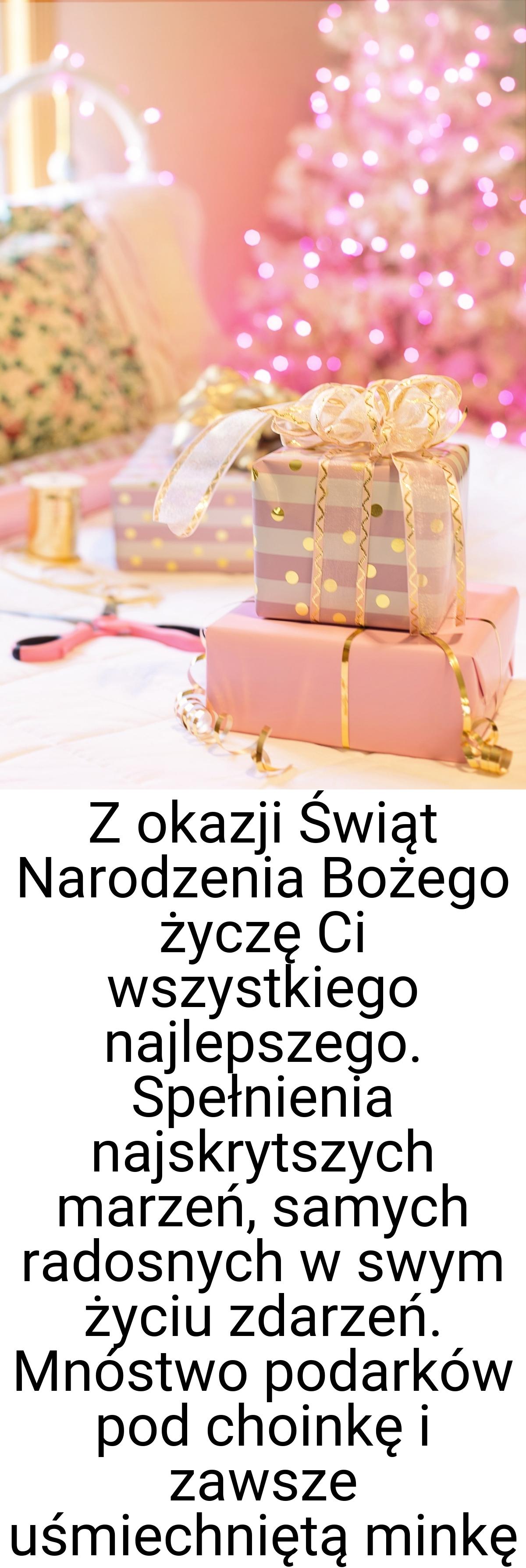 Z okazji Świąt Narodzenia Bożego życzę Ci wszystkiego