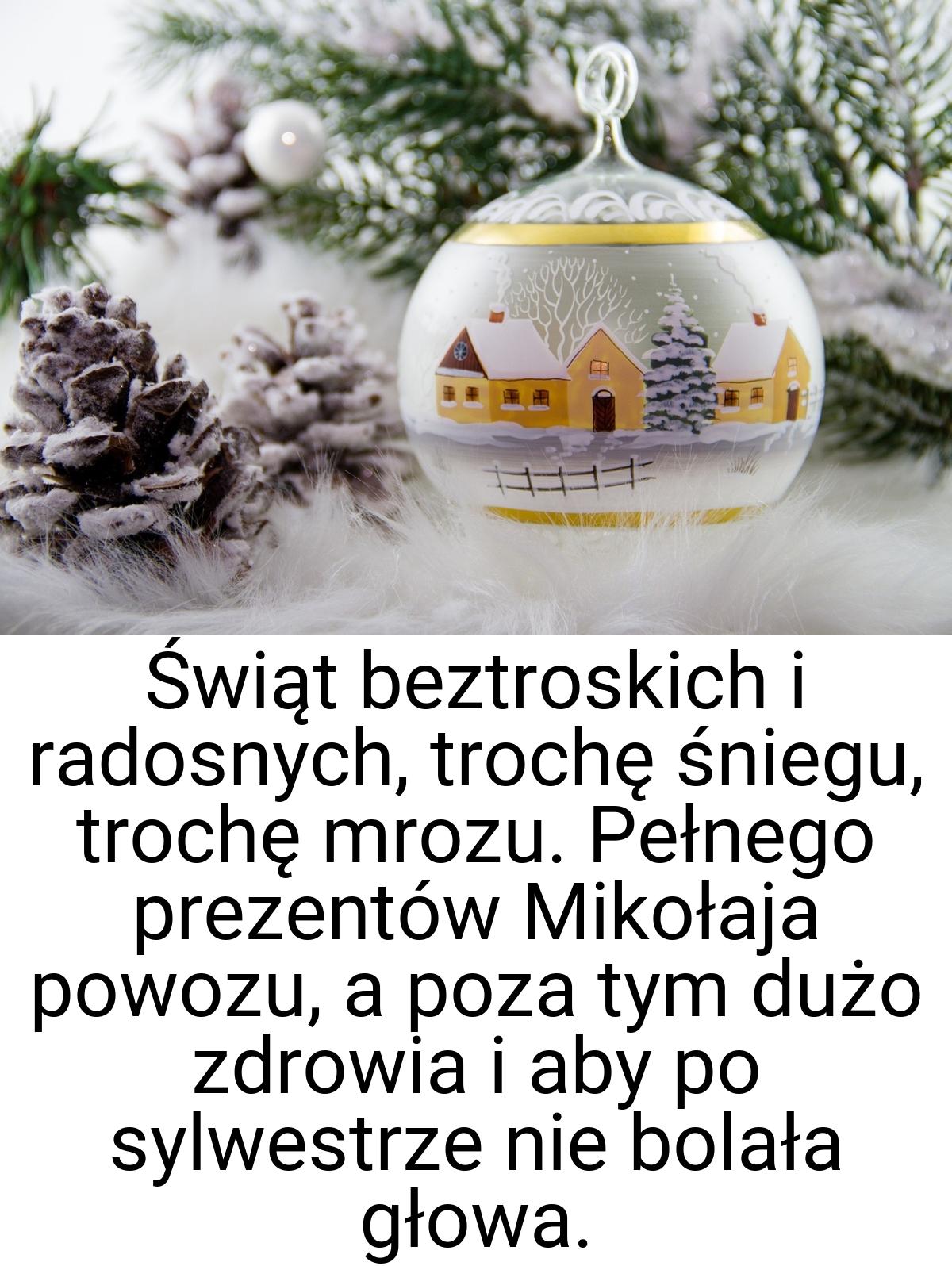 Świąt beztroskich i radosnych, trochę śniegu, trochę mrozu