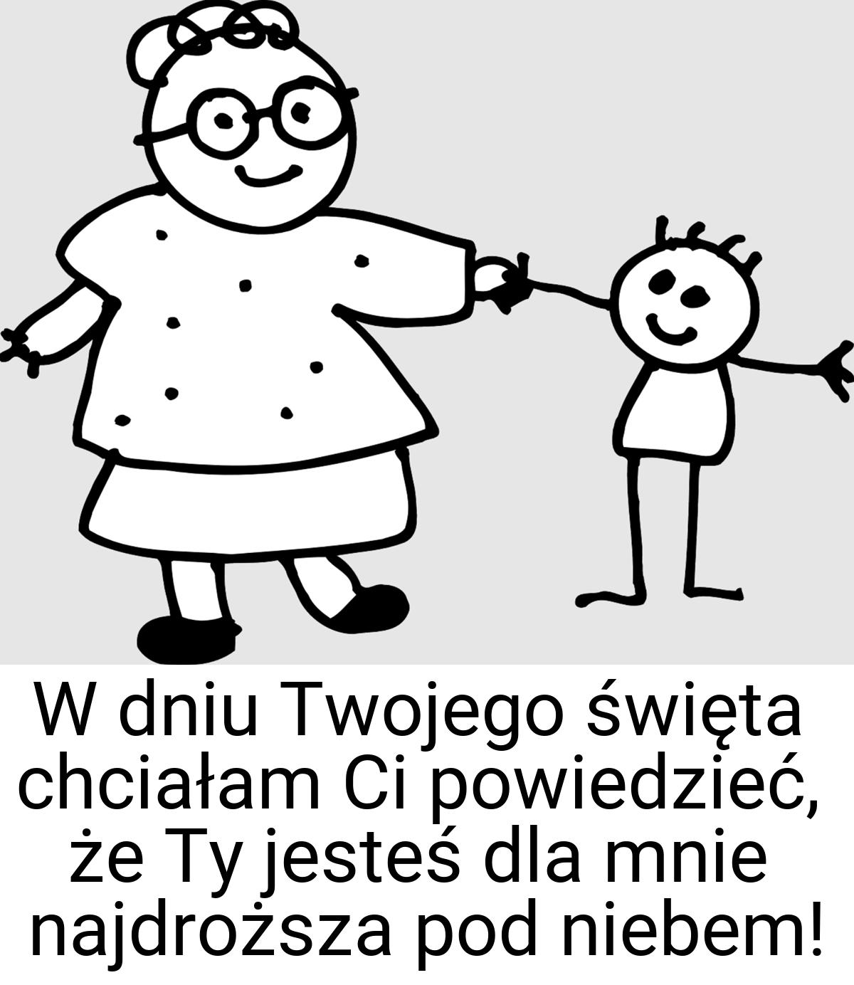 W dniu Twojego święta chciałam Ci powiedzieć, że Ty jesteś