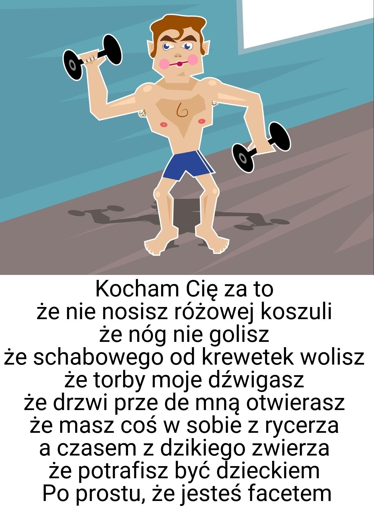 Kocham Cię za to że nie nosisz różowej koszuli że nóg nie