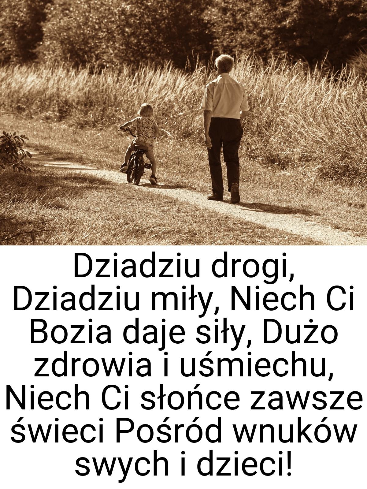 Dziadziu drogi, Dziadziu miły, Niech Ci Bozia daje siły