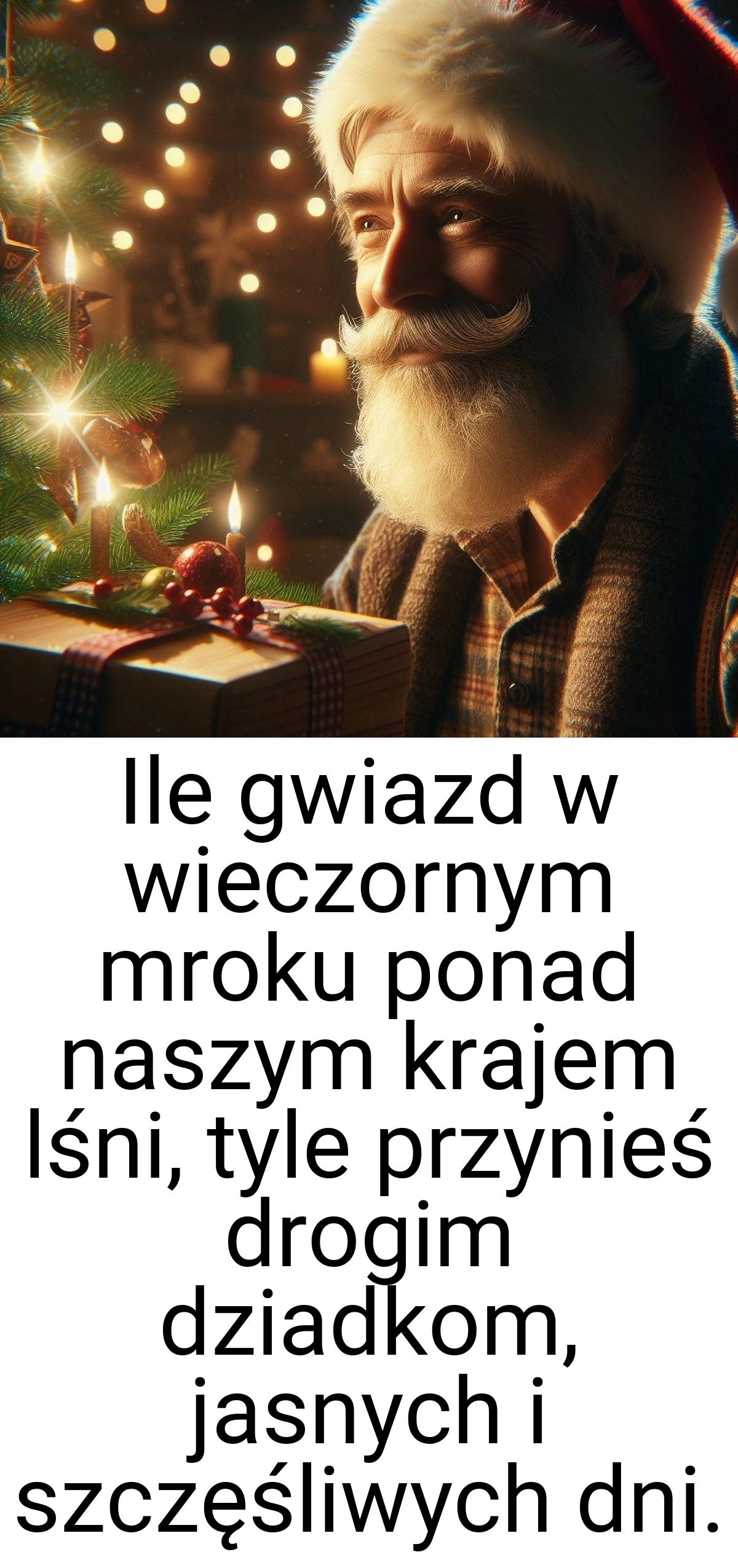 Ile gwiazd w wieczornym mroku ponad naszym krajem lśni