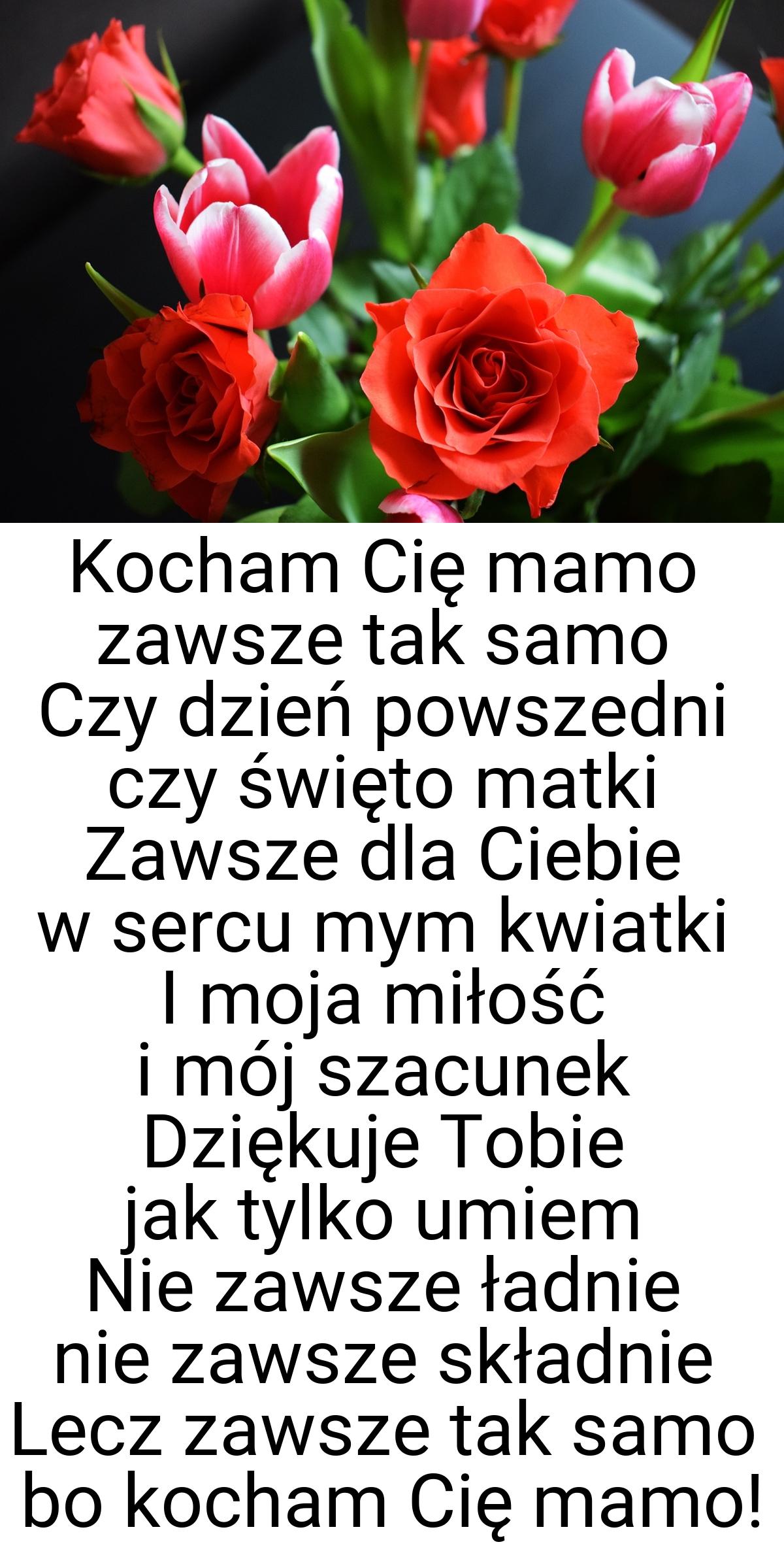 Kocham Cię mamo zawsze tak samo Czy dzień powszedni czy