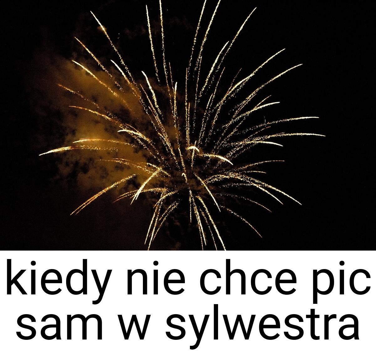 Kiedy nie chce pic sam w sylwestra