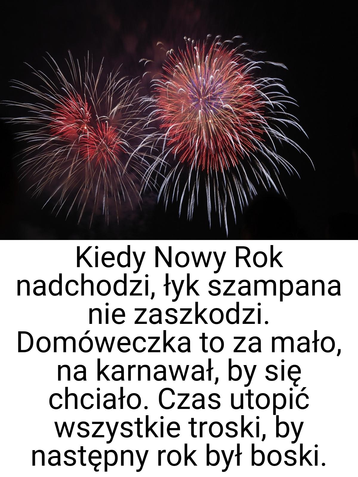 Kiedy Nowy Rok nadchodzi, łyk szampana nie zaszkodzi