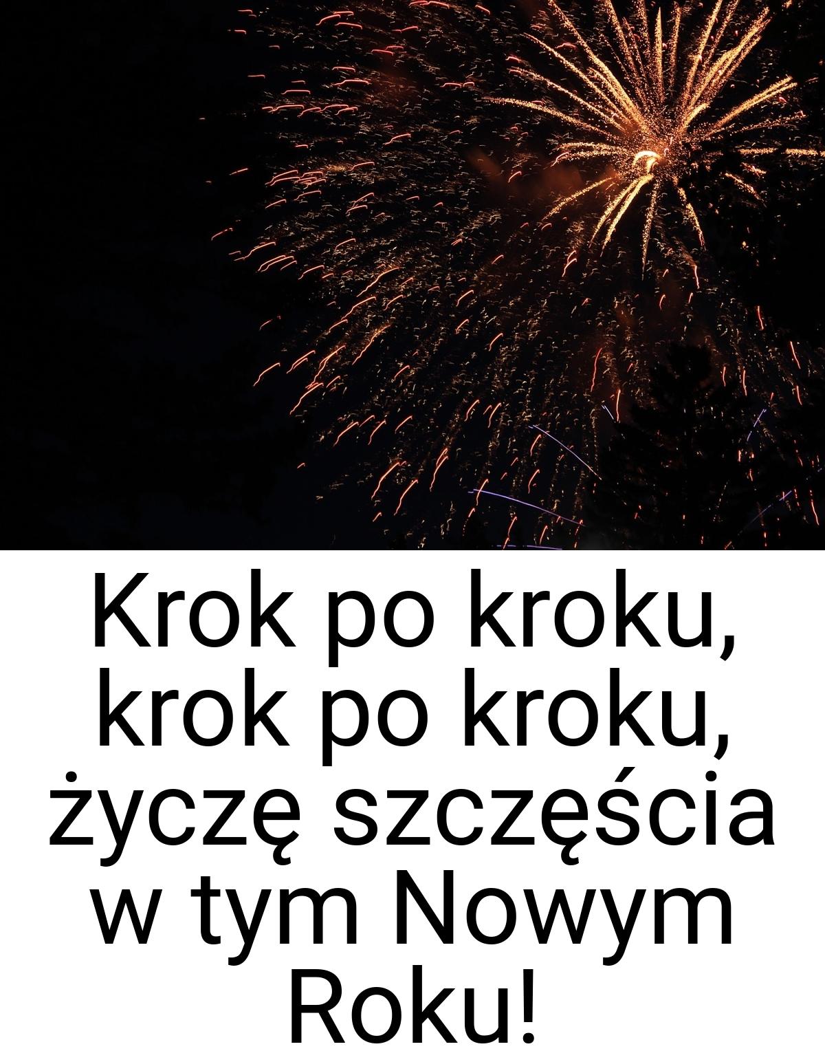 Krok po kroku, krok po kroku, życzę szczęścia w tym Nowym